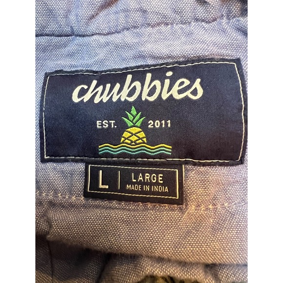 Chubbies Seersucker Shorts Mens Large 5.5" Inseam Gray Flamingo Racers Stripe - Picture 5 of 10